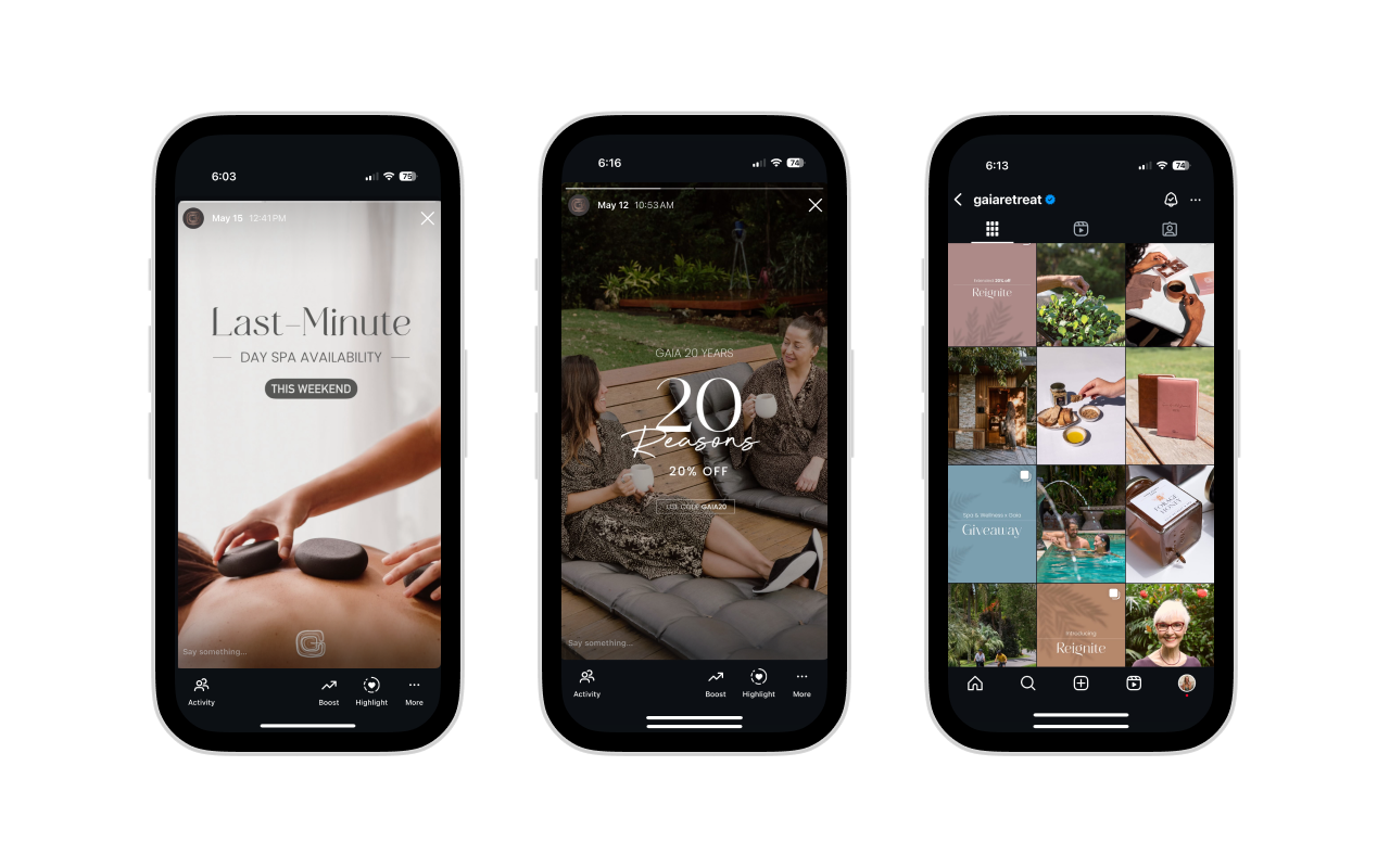 Gaia Retreat & Spa Social Media